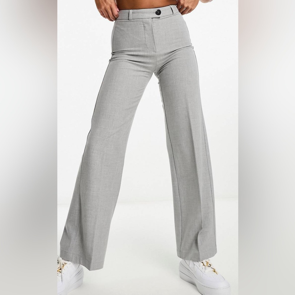 Bershka Grey High Rise Wide Leg Trousers | NBW with tags!